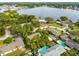 Aerial view showcasing lakefront property and neighborhood at 180 N Lakewood Cir, Maitland, FL 32751