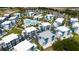 Aerial view of community featuring multiple buildings and a central pool at 7740 Sandy Ridge Dr # 218, Reunion, FL 34747