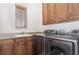 Laundry room with washer, dryer, cabinets, and a sink at 38748 Lakeview Walk, Lady Lake, FL 32159