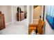 Sitting area with mirrored closet and leather chair at 107 Oceans Cir, Daytona Beach Shores, FL 32118