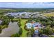 Aerial view of community with lake, pool, and lush landscaping at 101 New Providence # 9101, Davenport, FL 33897