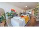Living room with city views and stylish decor at 150 E Robinson St # 3106, Orlando, FL 32801