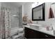 Clean bathroom with a single vanity and shower/tub combo at 3356 Robert Trent Jones Dr # 101, Orlando, FL 32835