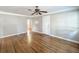 Spacious living room featuring hardwood floors and a ceiling fan at 2509 Formosa Ave, Orlando, FL 32804