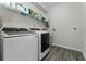 Laundry room with washer, dryer, and shelving at 5443 Carrara Ct, St Cloud, FL 34771
