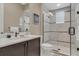 Clean bathroom with a large shower and updated fixtures at 1110 Watson Ct, Reunion, FL 34747