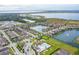 Aerial view of the community, showcasing the neighborhood and amenities at 5128 Caspian St, St Cloud, FL 34771