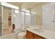 Bathroom with tub shower combo, vanity, and tile flooring at 2108 Drive Way, Kissimmee, FL 34746