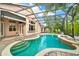 Inviting screened pool with fountain and patio at 2108 Drive Way, Kissimmee, FL 34746