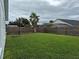 Large backyard with basketball hoop and fenced enclosure at 4612 Cheyenne Point Trl, Kissimmee, FL 34746