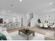 Open living room and kitchen with modern island and dining area at 11209 Listening Dr, Orlando, FL 32832