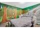 Bedroom with stone bed and forest mural at 1430 Thunderbird Rd, Davenport, FL 33896
