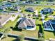 Aerial view of a single-Gathering home in a residential neighborhood with a large backyard at 2781 Sand Oak Loop, Apopka, FL 32712