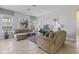 Spacious living room featuring comfortable sofas, a large TV, and ample natural light at 4204 Oakview Dr, Davenport, FL 33837