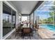 Enjoy al fresco dining overlooking your private pool and fenced backyard at 8843 Interlocking Ct, Davenport, FL 33896