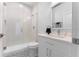 Modern bathroom with a white vanity and glass shower at 1795 Walker Ave, Winter Park, FL 32789