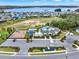 Aerial view of community pool, clubhouse, and playground at 3286 Hanging Tide St, Winter Garden, FL 34787