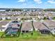 Aerial view of homes with pools and lush landscaping near a lake in Florida at 3286 Hanging Tide St, Winter Garden, FL 34787