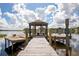 Wooden dock and gazebo on a peaceful lake at 17017 Marsh Rd, Winter Garden, FL 34787