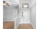 Elegant entryway with high ceilings and an arched window at 2626 Raccoon Run Ln, Orlando, FL 32837