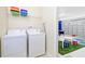 Convenient laundry room with washer, dryer, and garage access at 1423 Thunderbird Rd, Davenport, FL 33896