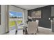 Dining area with round table and chairs, view of backyard at 2626 Sage Valley Way, Winter Haven, FL 33884