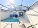 Private screened pool with patio furniture and a spacious backyard at 3053 Gatsby St, Kissimmee, FL 34746