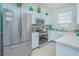 Modern kitchen with stainless steel appliances and white cabinets at 121 Palermo St, Davenport, FL 33897