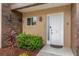 Townhome entrance with modern door and landscaping at 3215 Brasilia Ave, Kissimmee, FL 34747