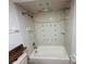 Bright bathroom with shower/tub and decorative tile at 4407 S Semoran Blvd # 2, Orlando, FL 32822