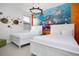 Bedroom with two twin beds and ocean theme at 7736 Graben St, Kissimmee, FL 34747