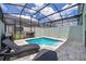 Private screened pool with patio and lounge chairs at 1812 Tropical Palms Cir, Kissimmee, FL 34747