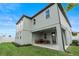 Covered patio, fenced backyard, and grassy area at 2094 Derwent Dr, Davenport, FL 33896