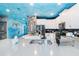 Modern kitchen with stainless steel appliances and ocean-themed backsplash at 2734 Oxymoron Way, Kissimmee, FL 34746