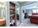 Spacious bedroom closet with mirrored doors and shelving at 653 Pelican Bay Dr, Daytona Beach, FL 32119