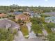 Aerial view of a two-story house in a residential neighborhood with a large yard at 1161 Cathcart Cir, Sanford, FL 32771