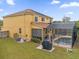 Two-story house with pool, screened enclosure, and solar panels at 1161 Cathcart Cir, Sanford, FL 32771