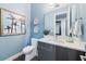 Modern bathroom with vanity and toilet at 1529 Corolla Ct, Reunion, FL 34747
