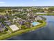 Community pool, lake, and surrounding buildings at 14304 Fredricksburg Dr # 420, Orlando, FL 32837