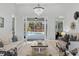 Living room with sofas, coffee table, and view of pool at 9810 Camberley Cir, Orlando, FL 32836