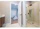 Clean bathroom with walk-in shower and toilet at 5646 Masters Blvd, Orlando, FL 32819
