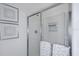 Walk-in shower with glass door and modern design at 638 Teviot Rd, Haines City, FL 33844