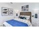 bedroom with a wooden headboard and shark theme decor at 638 Teviot Rd, Haines City, FL 33844