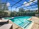 Relaxing pool and spa with screened enclosure and patio furniture at 1522 Moon Valley Dr, Davenport, FL 33896