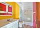 Clean bathroom with shower/tub combo and vanity at 4150 Citrus St, Kissimmee, FL 34746