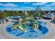 Aerial view of a vibrant waterpark with slides at 7763 Westland Dr, Kissimmee, FL 34747