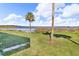 Grass yard with palm trees and lake view at 1836 N Crystal Lake Dr # 31, Lakeland, FL 33801