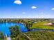 Stunning lakefront view with a private boat dock and lush landscaping at 3303 Kayak Way, Orlando, FL 32820