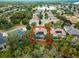This wide aerial showcases the home's location and backyard at 1869 Merlot Dr, Sanford, FL 32771