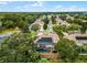 Aerial view showcasing a home with a pool and solar panels at 1869 Merlot Dr, Sanford, FL 32771